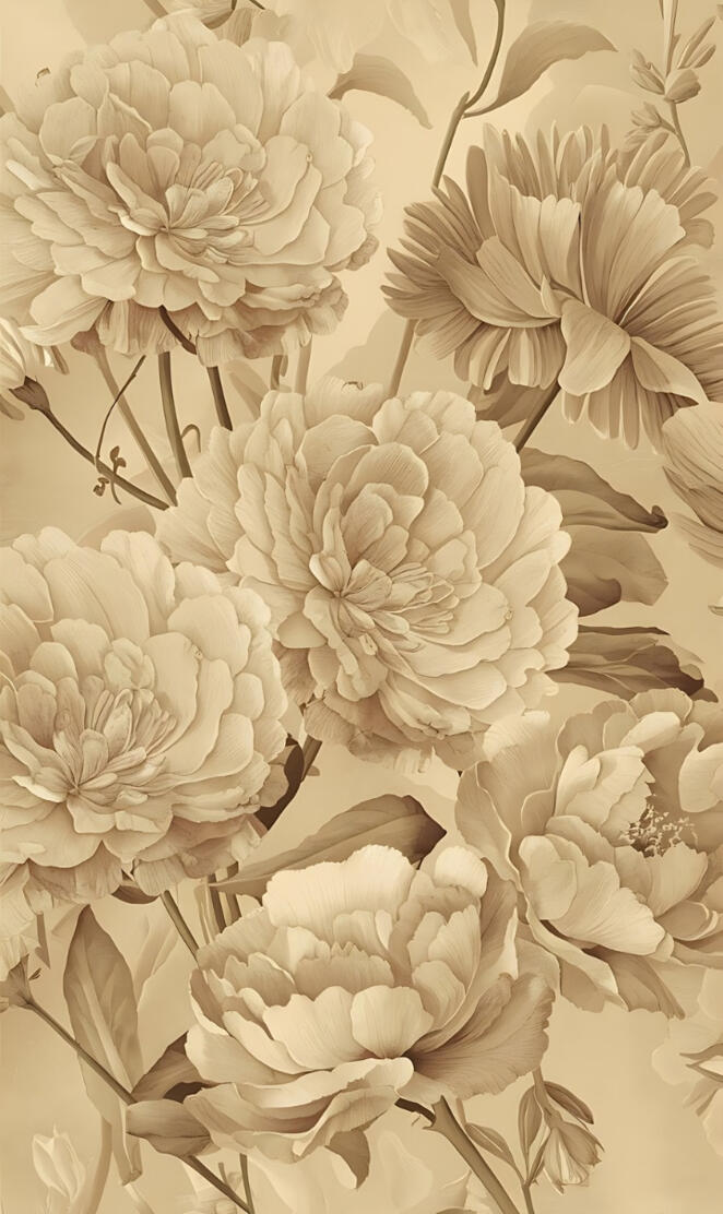 Delicate, vintage-inspired flowers with a subtle sepia tone, bringing