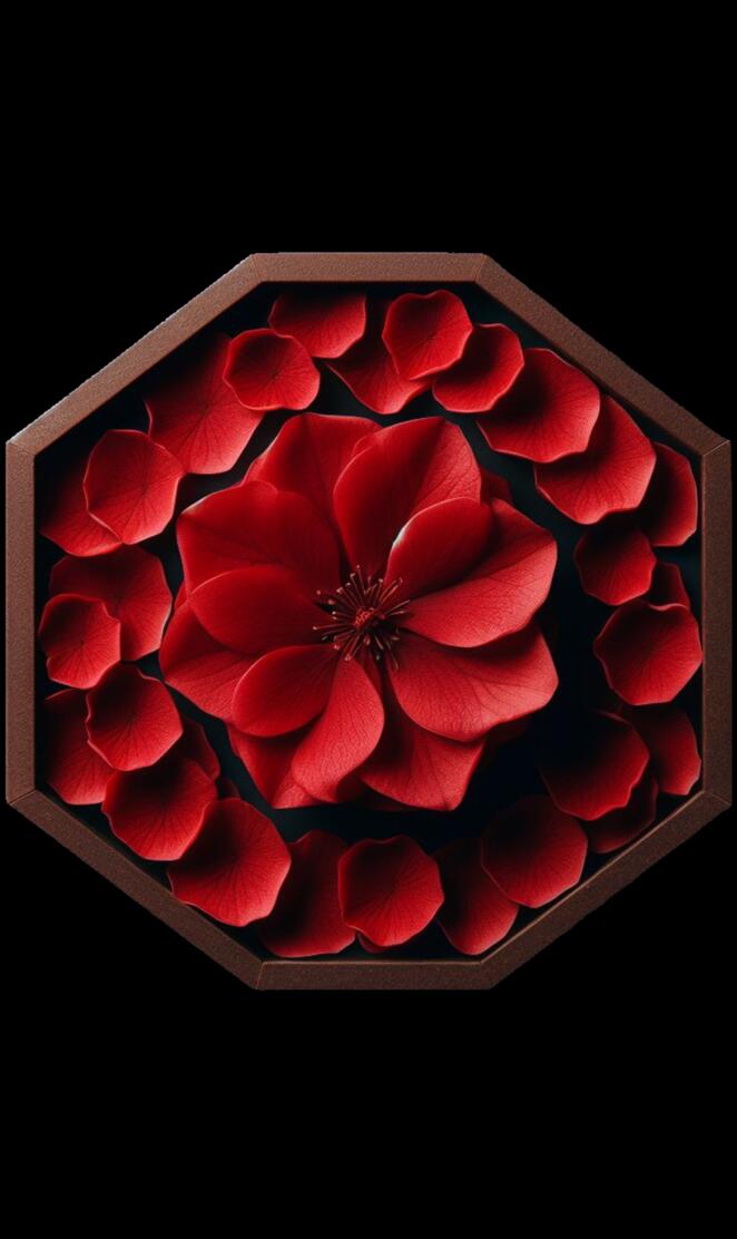 Red Flower Petals Art