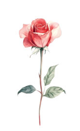 Beautiful Watercolor Rose