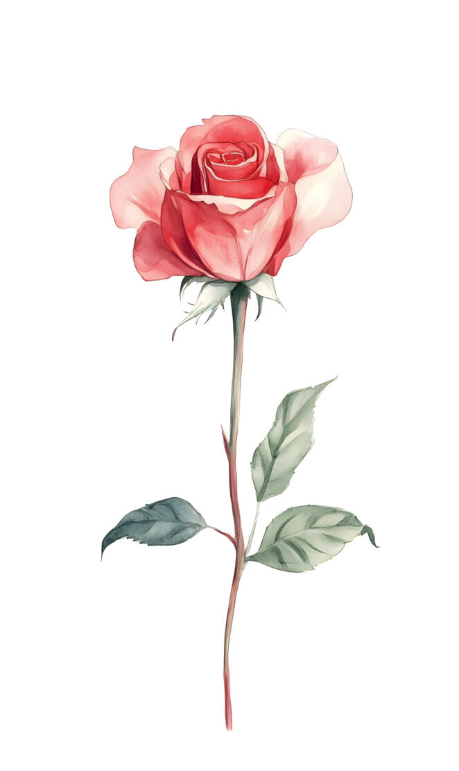 Beautiful Watercolor Rose
