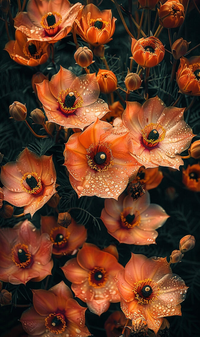 Red poppies in a field