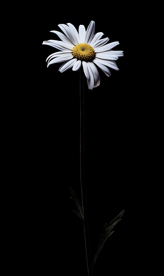 Black Bakcground Daisy