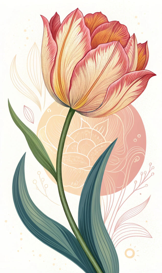 Beautiful tulip flower on a white background