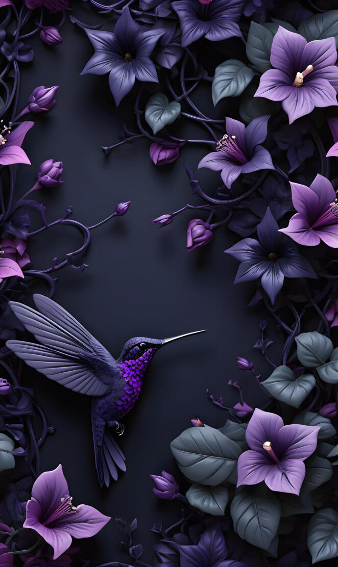 purple humming bird