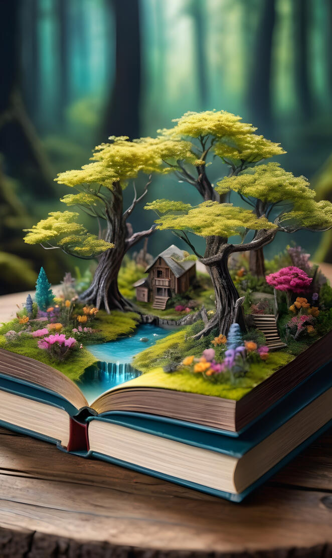 a miniature garden with a house