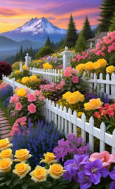 yellow roses and wildflowers in scenic mountain setting 2024 01