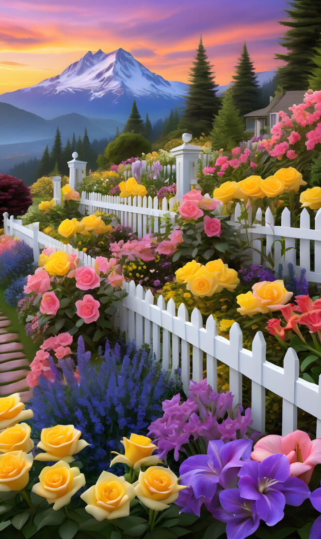 yellow roses and wildflowers in scenic mountain setting 2024 01