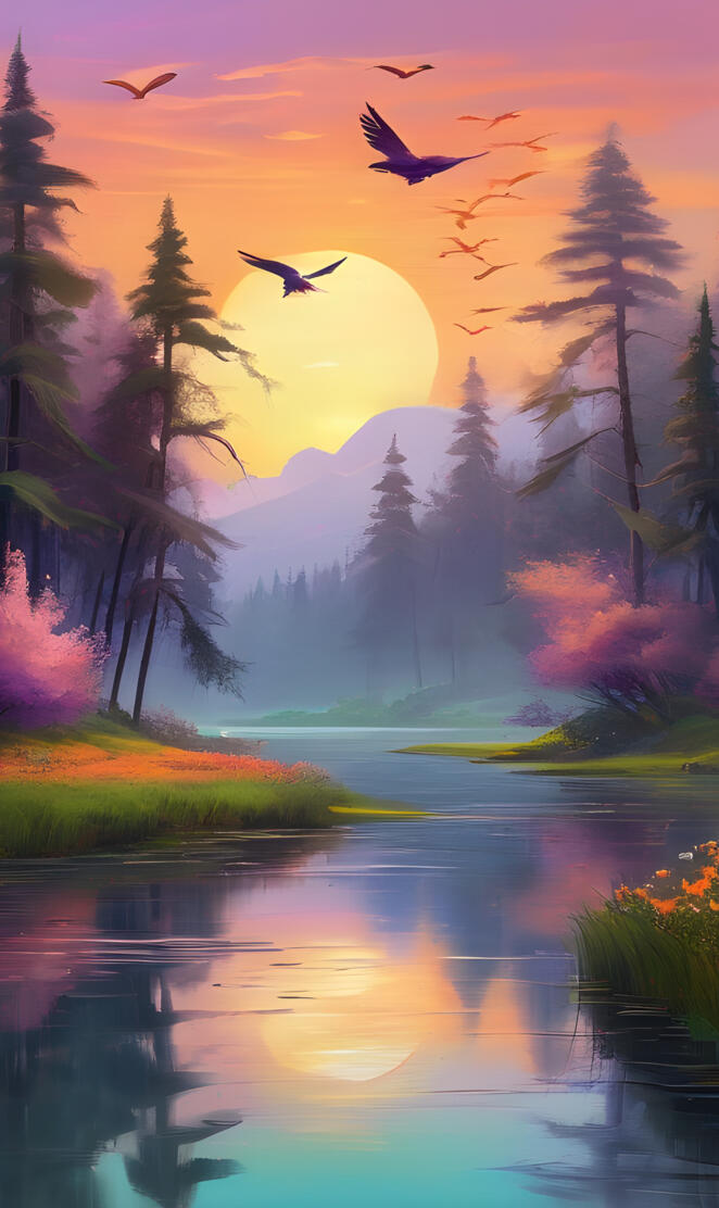 Morning Embrace: Serenity by the River at Sunrise