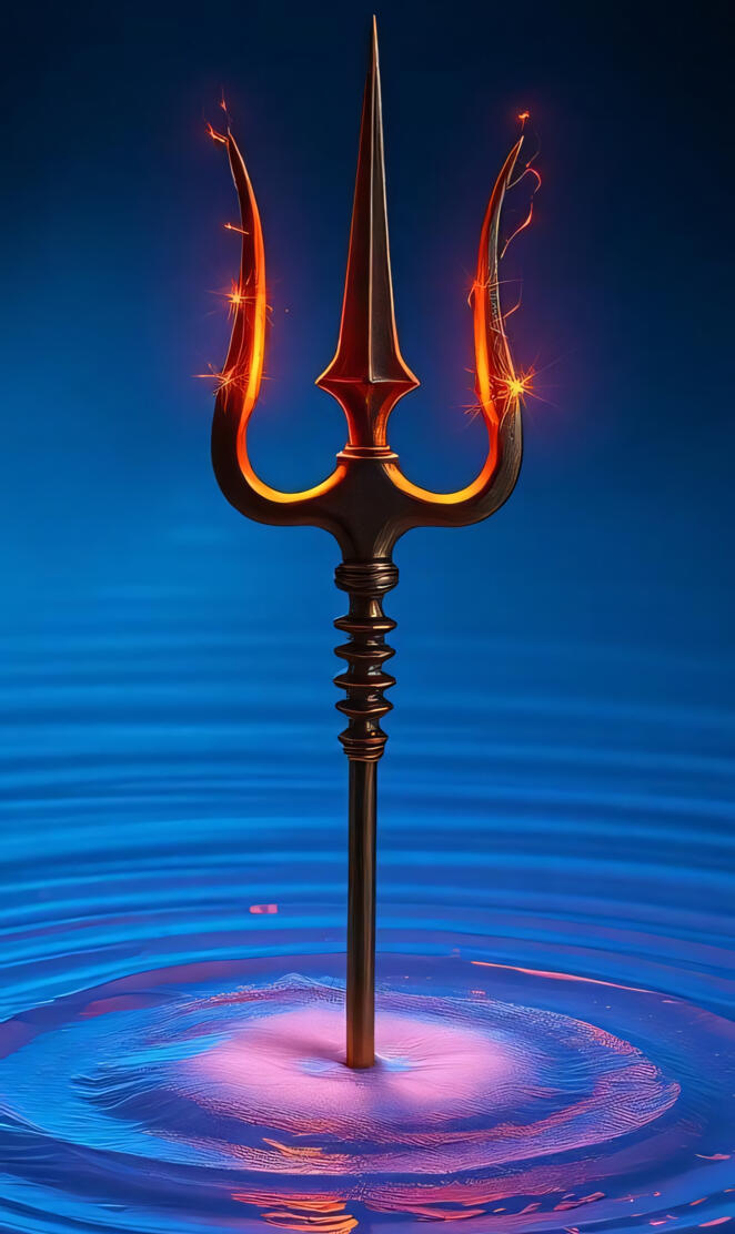 digital art mystic fantasy dark wallpaper trident