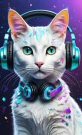 Sparking Iridescent Confetti Cat