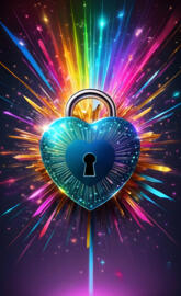 a blue and purple circle with a hole in it