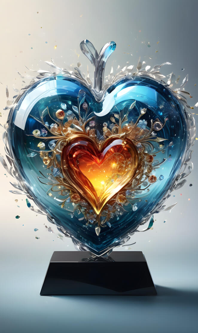 double heart on stand