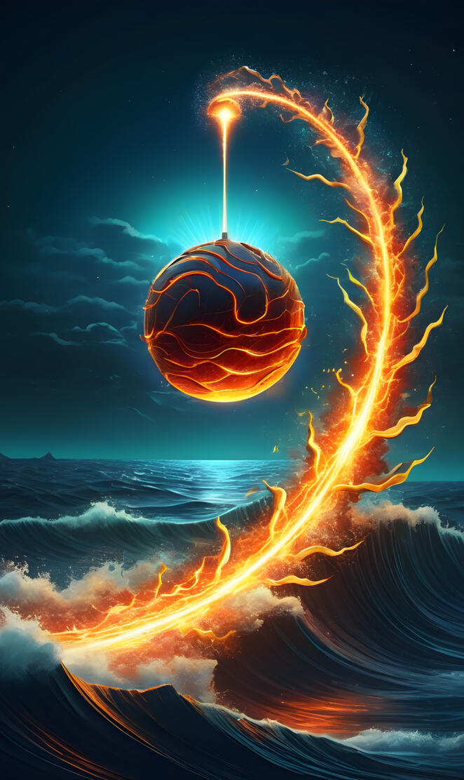 a volcano erupting with lava and flames