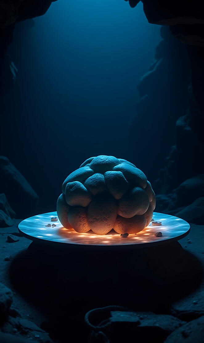 Glowing UFO Object Hovering Over Water