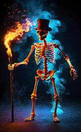 Smoking Skeleton dancer