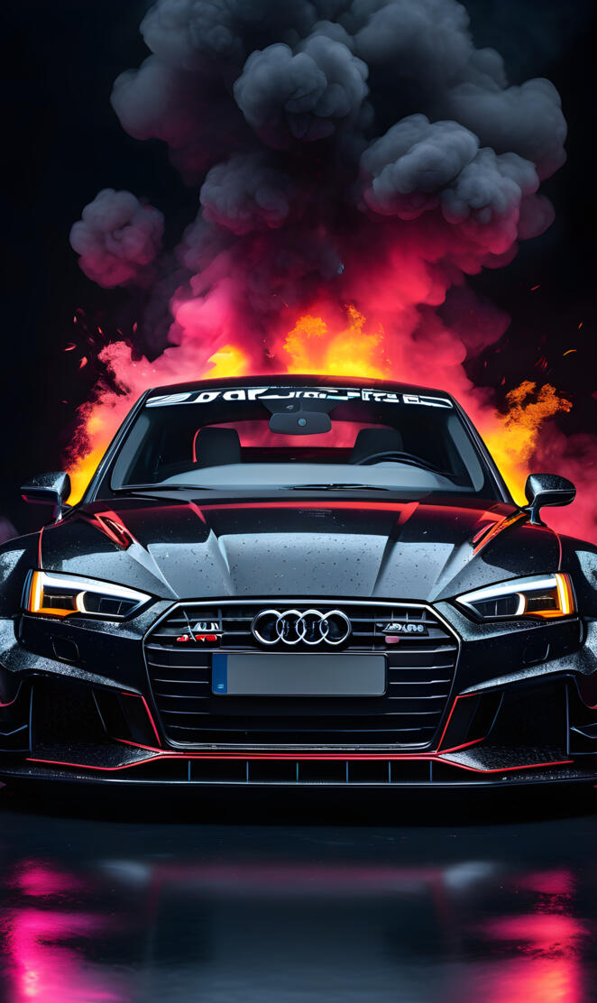Burning Audi A5 DTM
