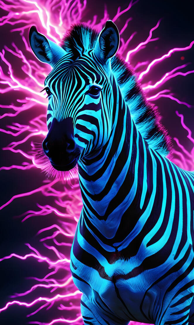 Trippy Zebra Silhouette