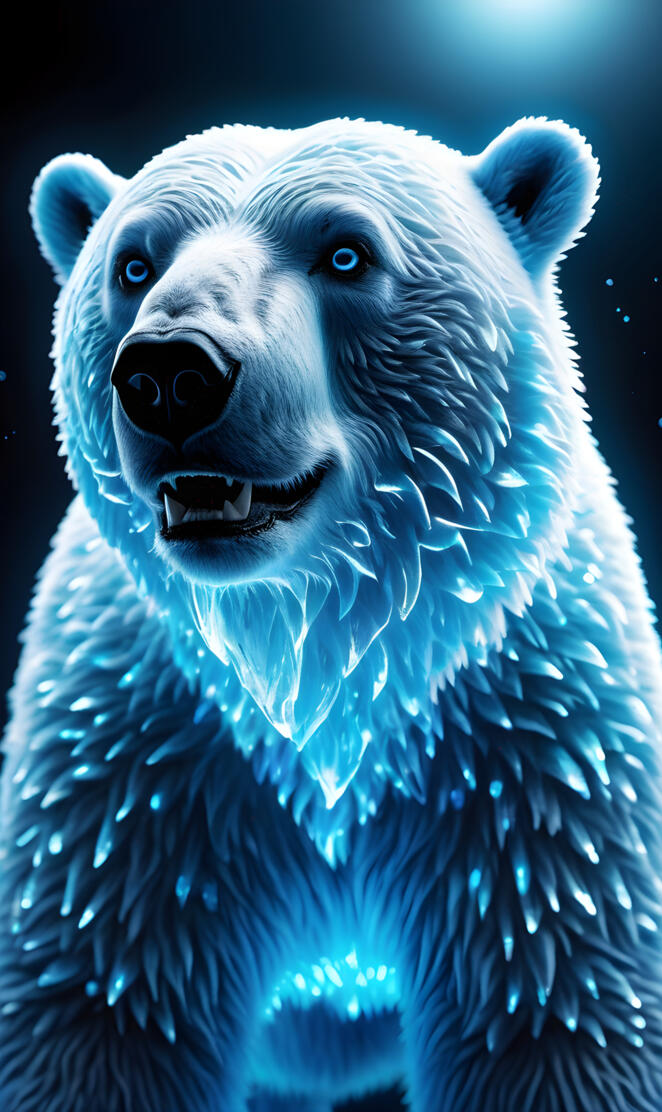 Beautiful glowing polar Bear
