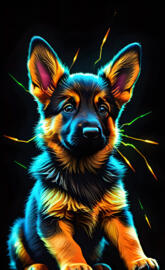Neon German Shepard