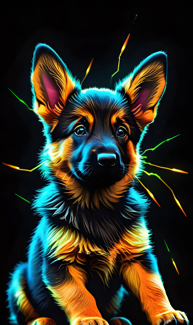 Neon German Shepard