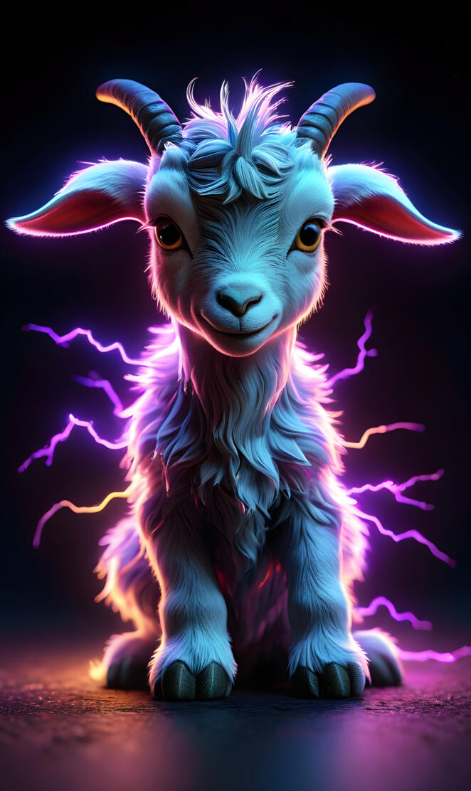 Cute Lightning Baby Goat