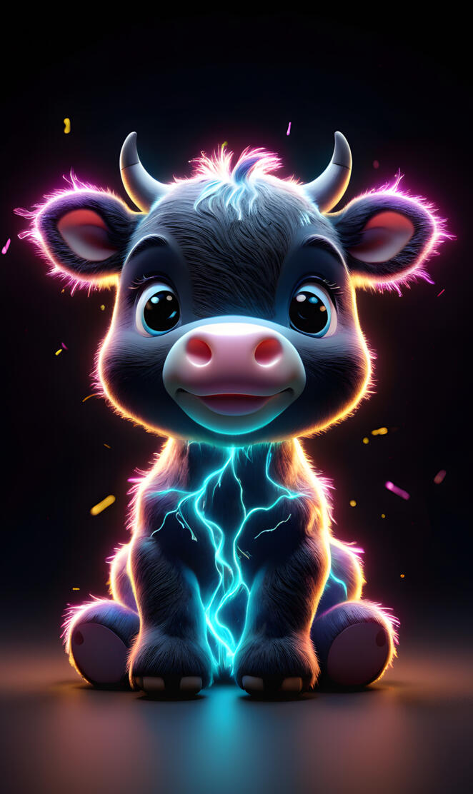 Cutest lightning Baby Cow
