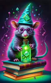 a cat wearing a hat and holding a bottle of beer