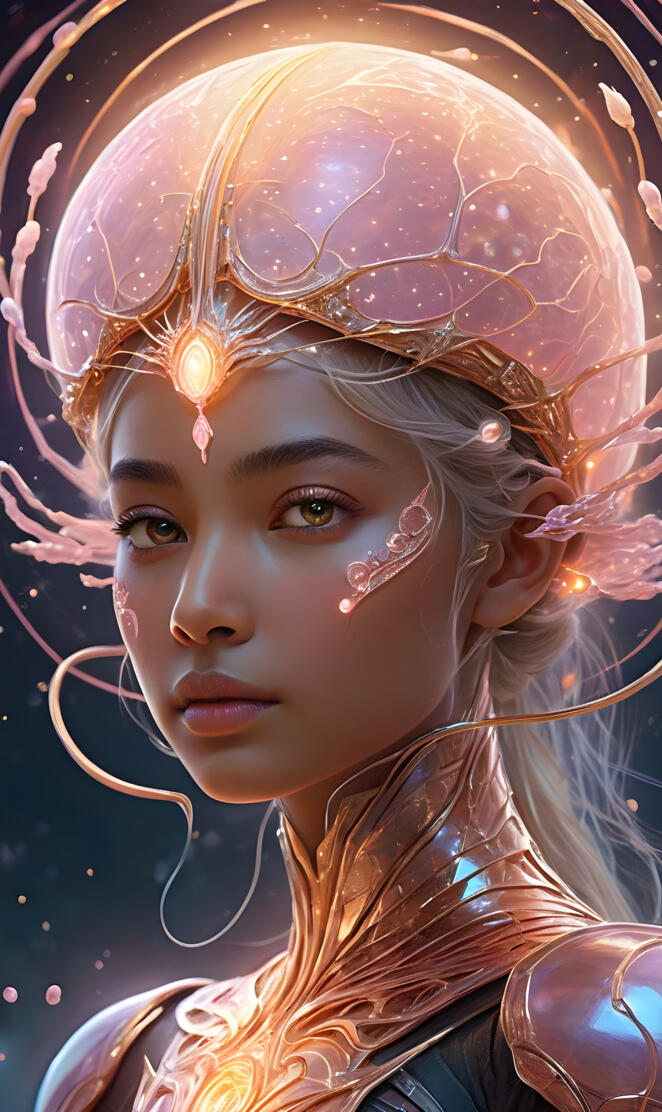 a long distance image of a beautiful eoman with an extremely highly de