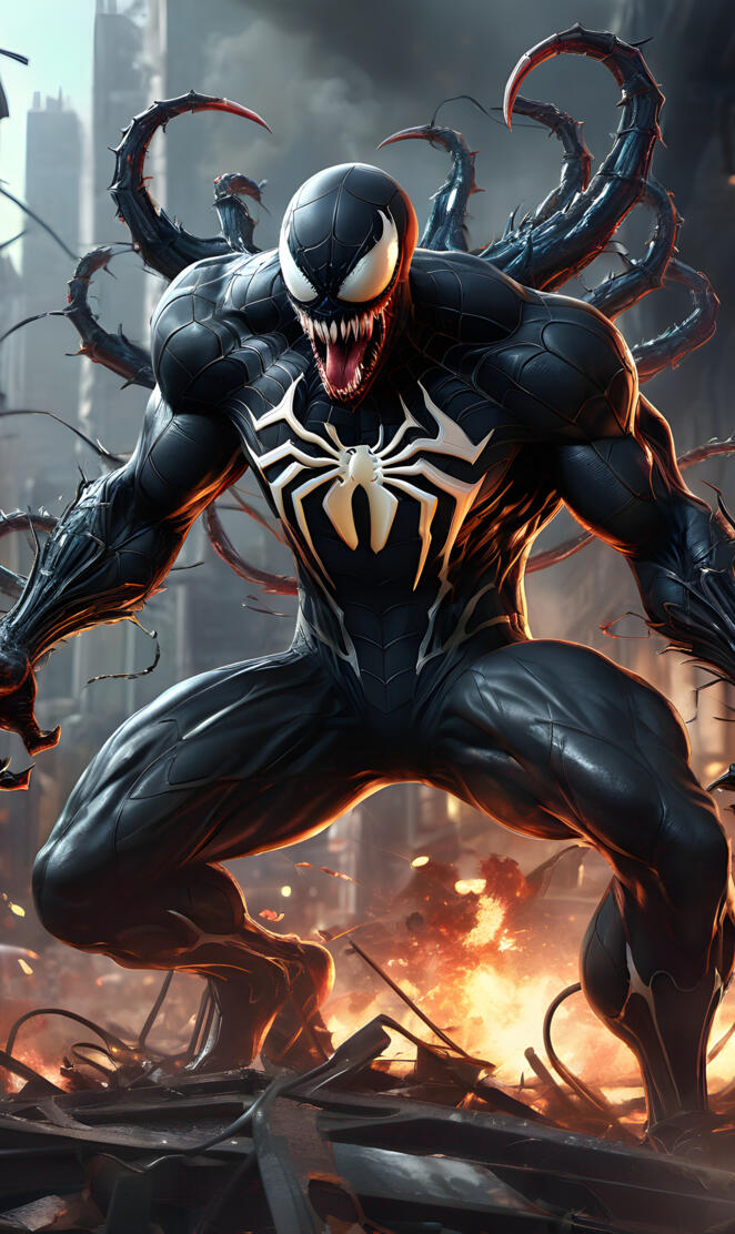 venom surounded by chaos