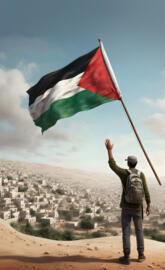 A guy waving a palistine falg ? I guess