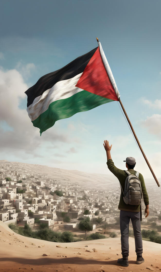 A guy waving a palistine falg ? I guess