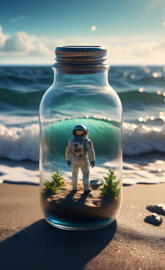 life in bottle trying escape from all mayhem
