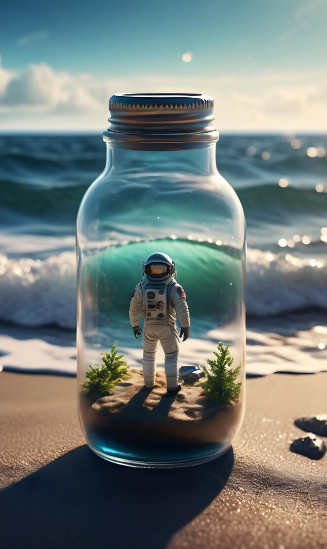 life in bottle trying escape from all mayhem