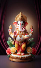 Sri Ganesha with a contemporary twist, blending modern art styles