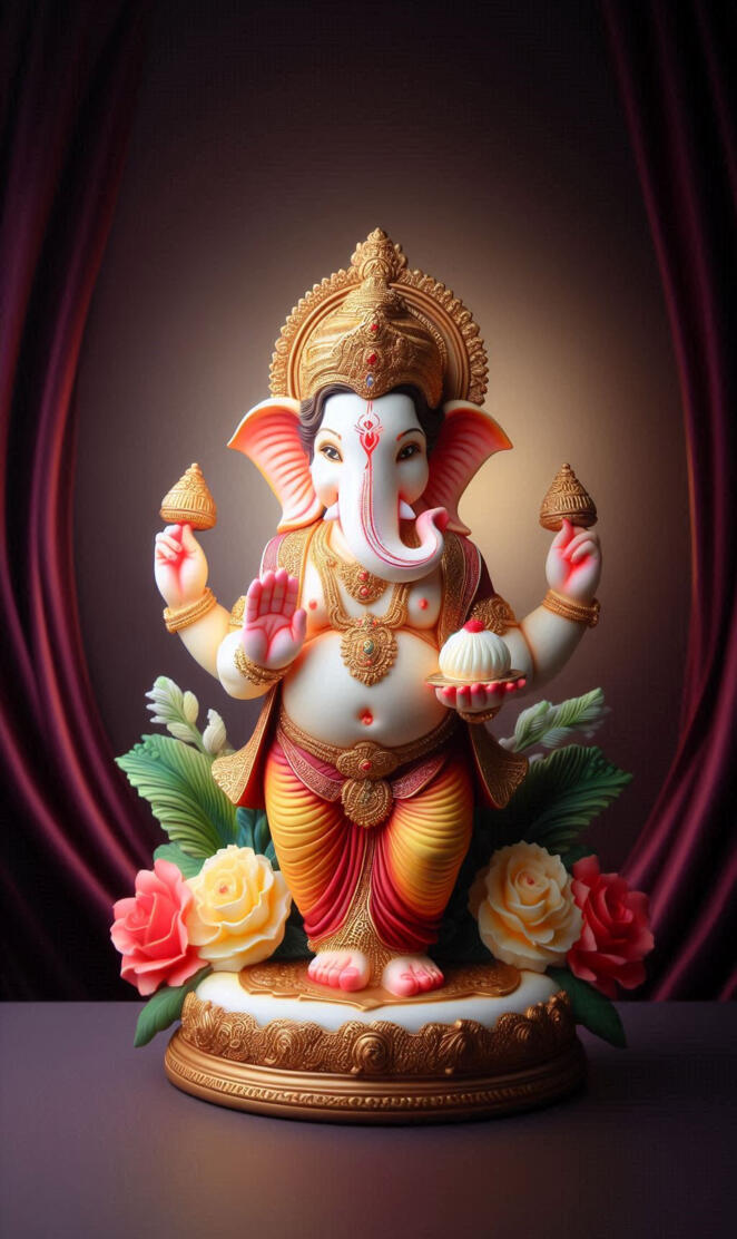 Sri Ganesha with a contemporary twist, blending modern art styles