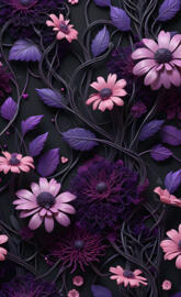 a group of purple flowers