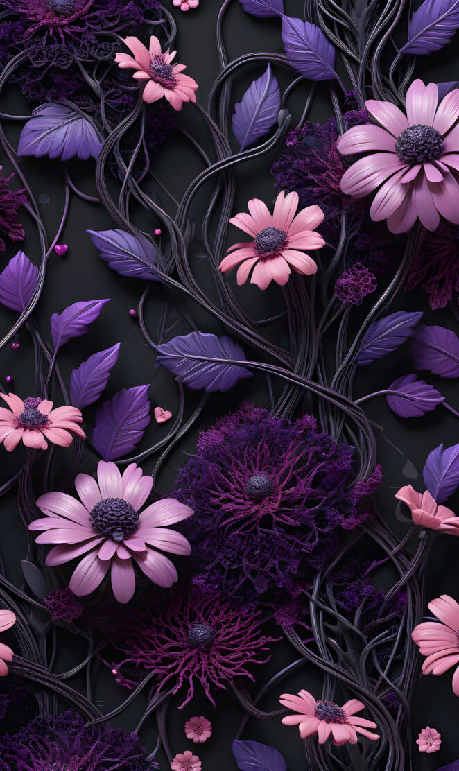 a group of purple flowers