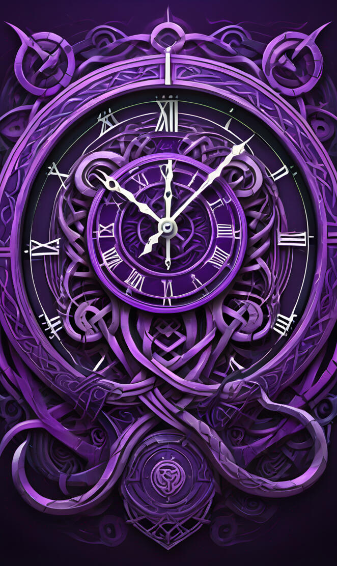 Deep purple clock