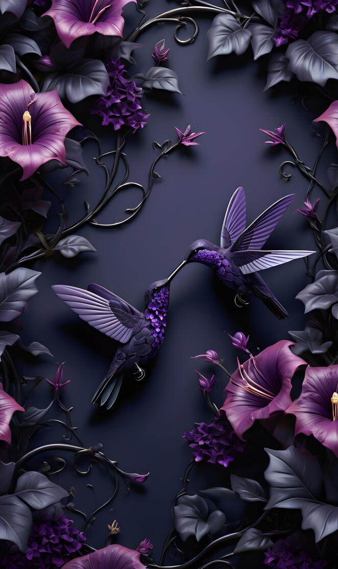 purple humming birds