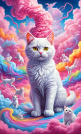 a cat with a lot of kittens around it