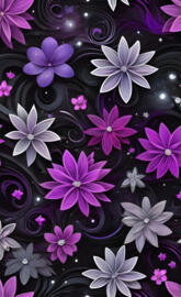 Purple Swirls & Flowers 1