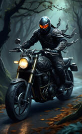 a man riding a motorcycle
