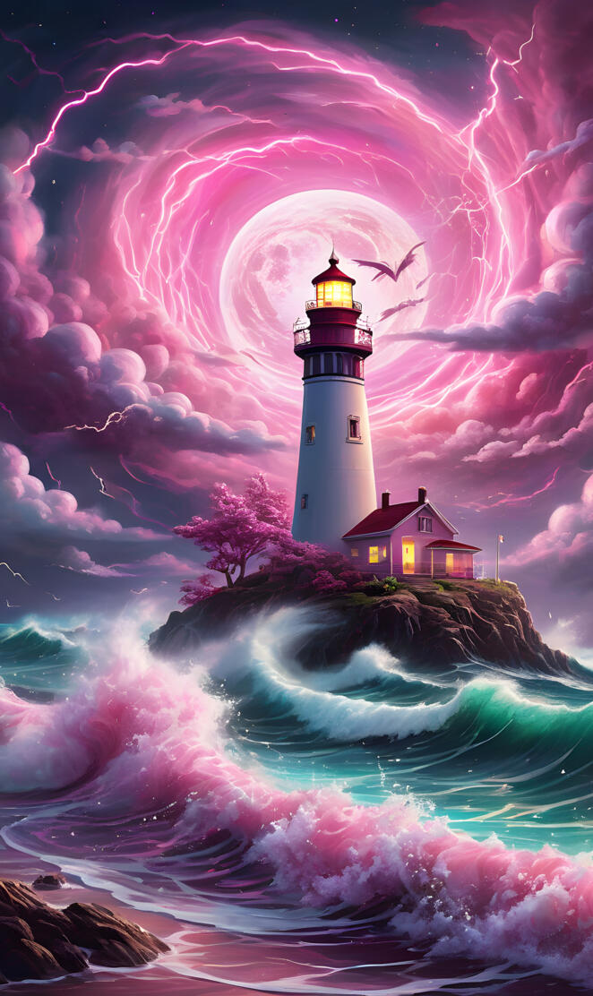 a lighthouse on a rocky shore