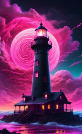 a lighthouse on a rocky shore