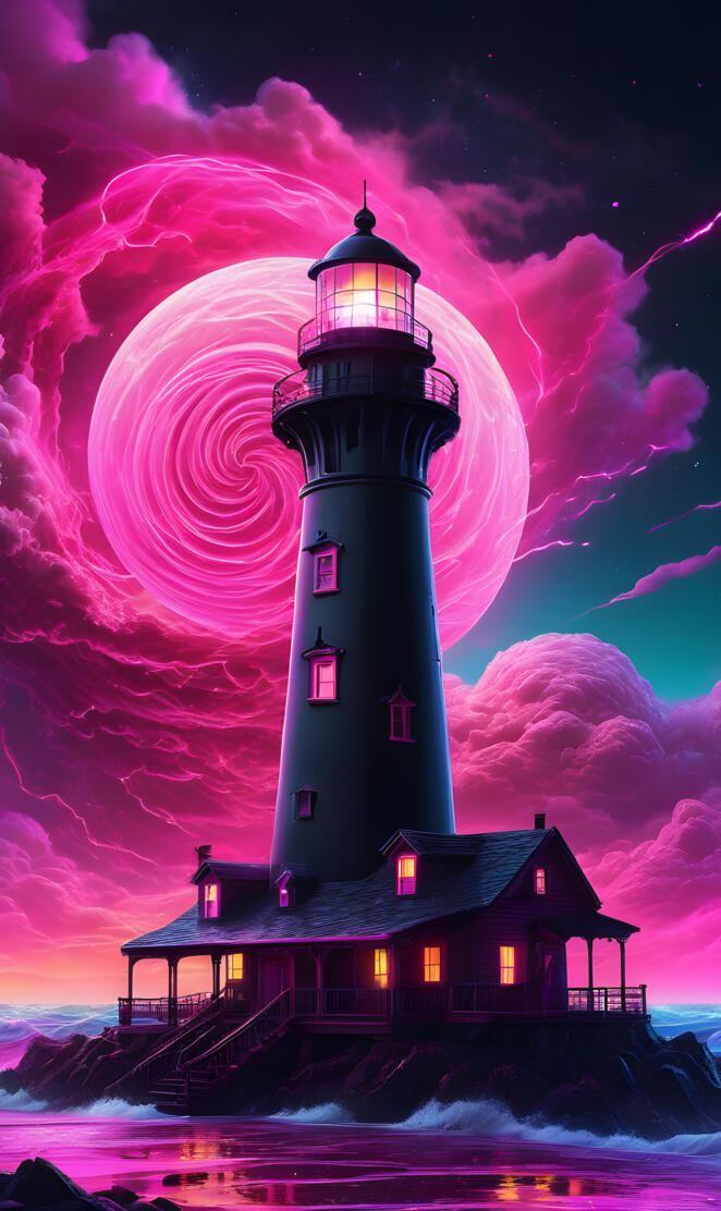 a lighthouse on a rocky shore