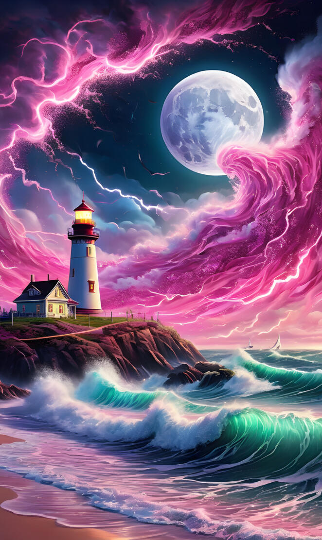 a lighthouse on a rocky shore