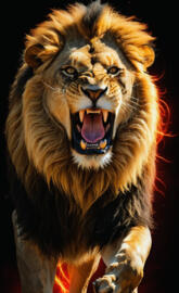 Lion in Electric Roar