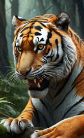 Tiger roaring