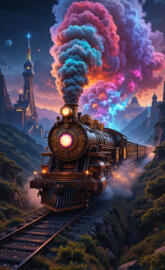 A steampunk coal train