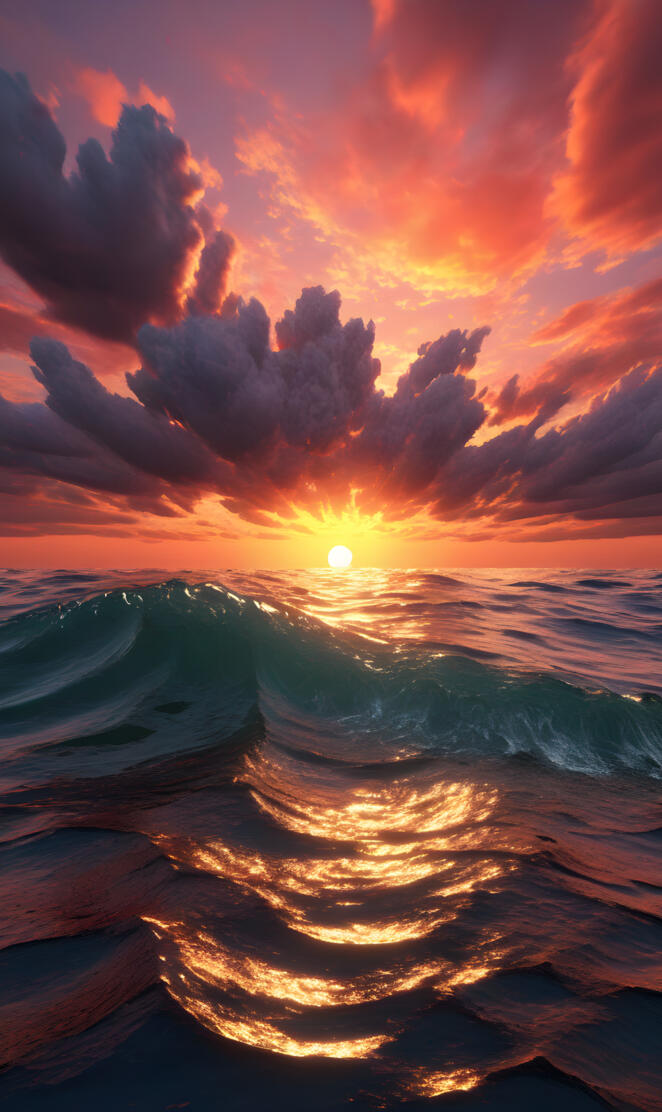 Roaring waters with a Sunset